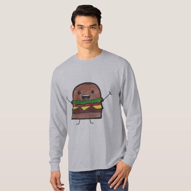 Cheeseburger-vän T Shirt (Hel framsida)
