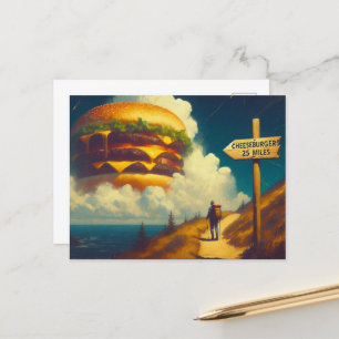 Cheeseburgers 25 Miles Away Hiking Trail Vykort