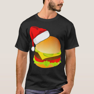 Cheeseburgers Hamburger Santa Hat Matching Christm T Shirt