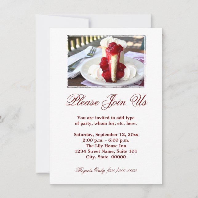 Cheesecake-inbjudningar Inbjudningar (Framsida)