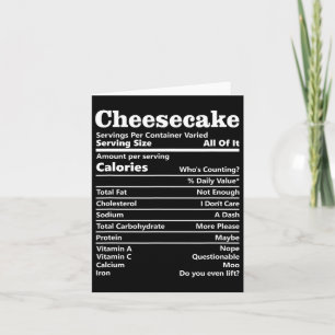 Cheesecake Nutrition Facts Funny Thanksgiving Calo Kort