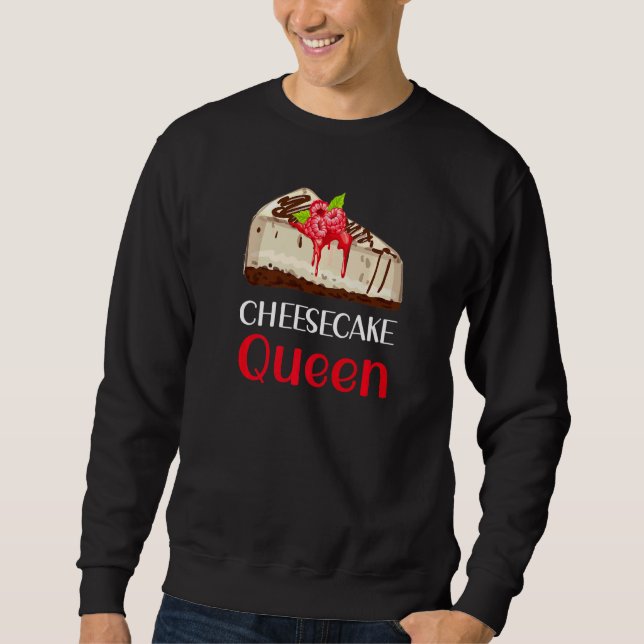 Cheesecake Queen Cheesecake Pun Jokes Lång Ärmad Tröja (Framsida)
