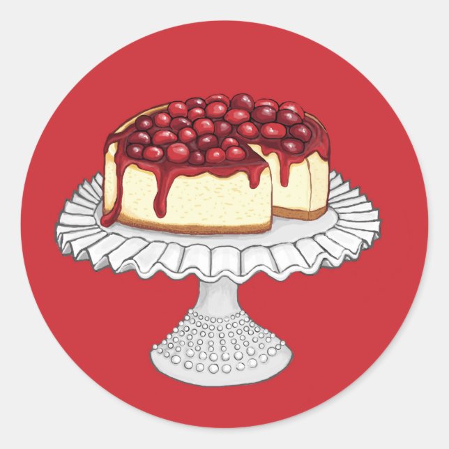 Cheesecake Stickers Runt Klistermärke (Framsida)