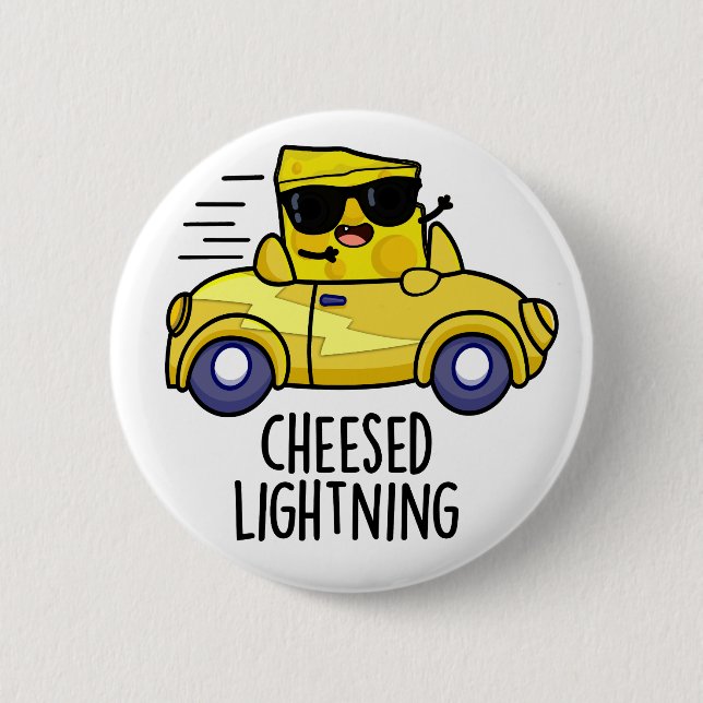 Cheesed Lightning Funny Cheese Pun Knapp (Framsida)