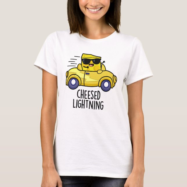 Cheesed Lightning Funny Cheese Pun T Shirt (Framsida)