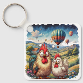"Cheesy Chicken Balloon Adventure" Nyckelring