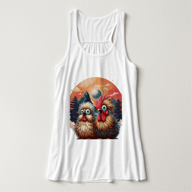 "Cheesy Chicken Mountain Mystery"  Linne Med Racerback (Design framsida)