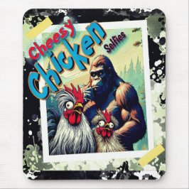 "Cheesy Chicken Selfies" Meet Bigfoot Mouse Pad Musmatta