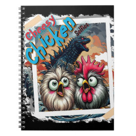 "Cheesy Chicken Selfies" T-Rex Spiral Notebook (Ed Anteckningsbok