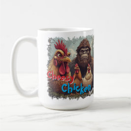 "Cheesy Chickens Posen With Bigfoot" Mug Kaffemugg