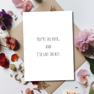 Cheesy Dirty Lock & Nyckel Funny Vuxen Valentine Julkort