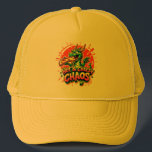 Cheesy Dragon Delight Keps<br><div class="desc">En lekfull drake med horn slukar ett ostfärdigt pizzabagel, som förkroppsligar kaoset från en roligt och utsökt pizza party.</div>