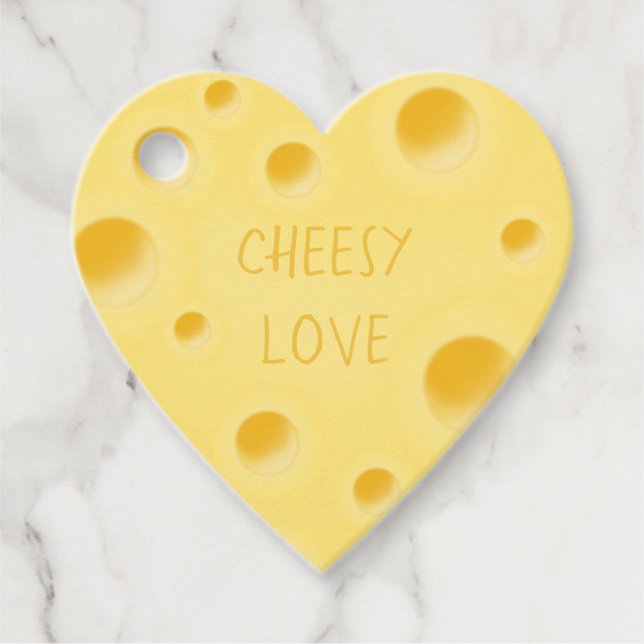 "Cheesy Kärlek" Anpassningsbar Cheese Heart Gåvor Etiketter (Framsida)