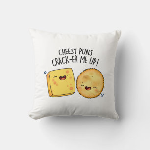 Cheesy Puns Crack-er Me Up-finne Cheese Pun Kudde