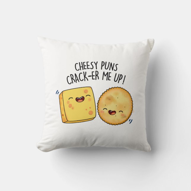 Cheesy Puns Crack-er Me Up-finne Cheese Pun Kudde (Framsida)