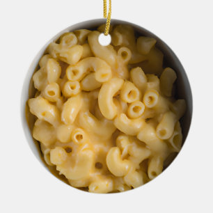 Cheesy Puns Mac me Lycklig Funny Food Pun jul Julgransprydnad Keramik