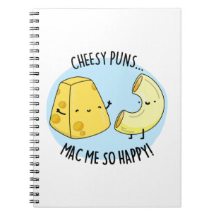 Cheesy Puns Mac Me So Lycklig Funny Food Pun Anteckningsbok