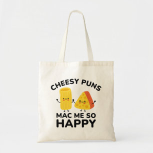Cheesy Puns Mac Me So Lycklig Tygkasse