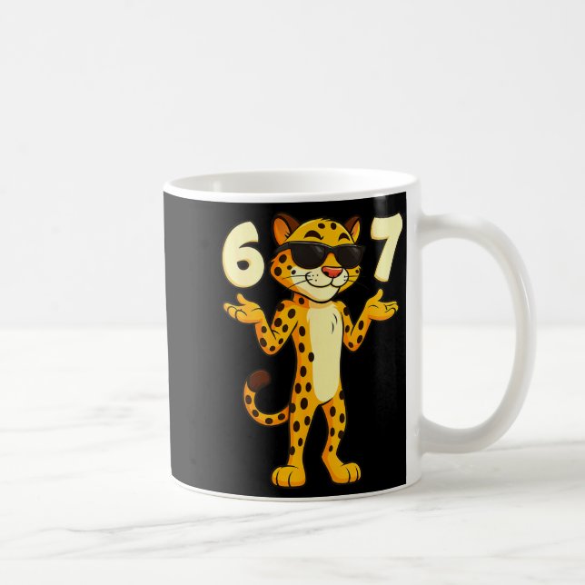 Cheetah 67 Meme Funny Kids Teens Gen Alpha Slang 6 Kaffemugg (Höger)