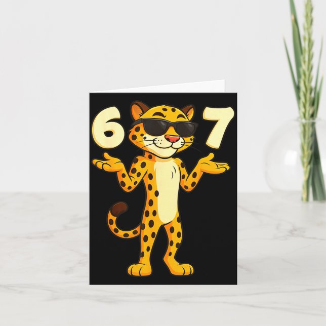 Cheetah 67 Meme Funny Kids Teens Gen Alpha Slang 6 Kort (Framsida)