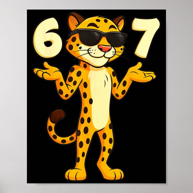 Cheetah 67 Meme Funny Kids Teens Gen Alpha Slang 6 Poster (Framsidan)