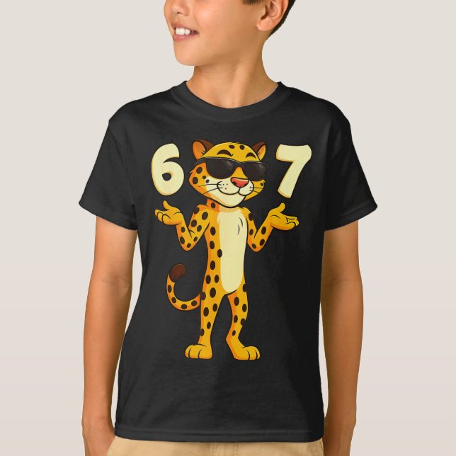 Cheetah 67 Meme Funny Kids Teens Gen Alpha Slang 6 T Shirt (Framsida)