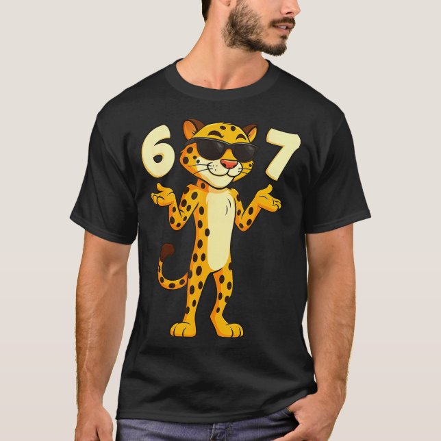 Cheetah 67 Meme Funny Kids Teens Gen Alpha Slang 6 T Shirt (Framsida)