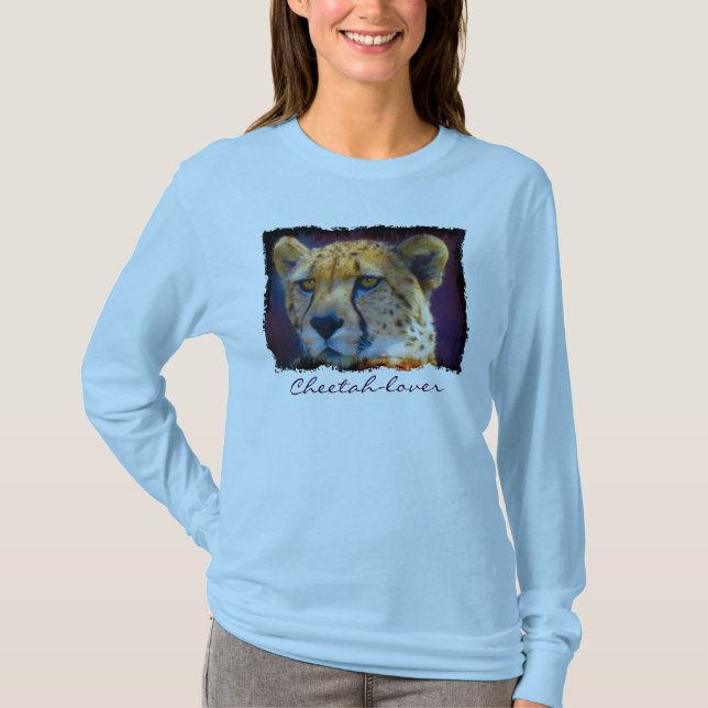 Cheetah African Big Cat Wildlife-älskare Art Shirt Tröja (Framsida)
