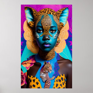 Cheetah African dam Poster