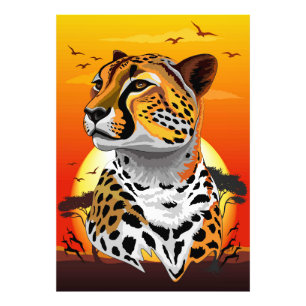 Cheetah African Kattdjur Vild Animal Fototryck