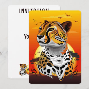 Cheetah African Kattdjur Vild Animal Inbjudningar
