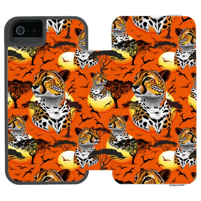Cheetah African Kattdjur Vild Animal Incipio iPhone Wallet Skal (Folio Öppen)