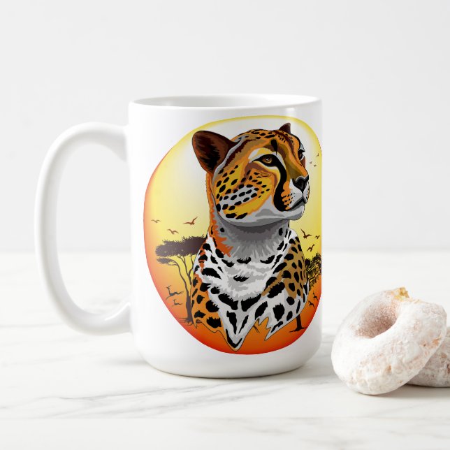 Cheetah African Kattdjur Vild Animal Kaffemugg (Med munk)