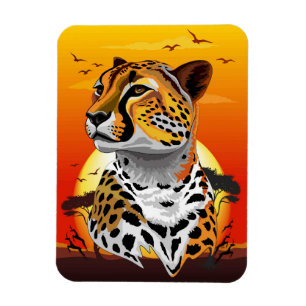 Cheetah African Kattdjur Vild Animal Magnet