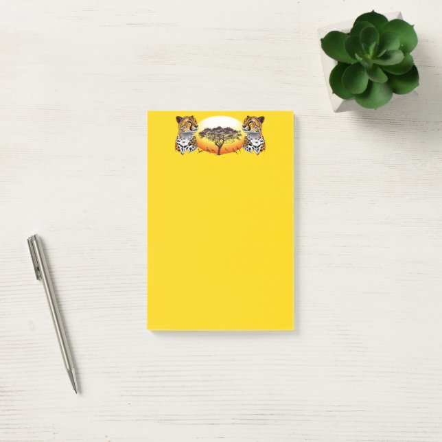 Cheetah African Kattdjur Vild Animal Post-it Block (Kontor)