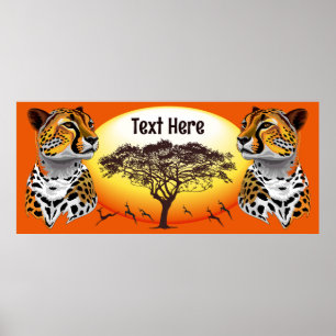 Cheetah African Kattdjur Vild Animal Poster