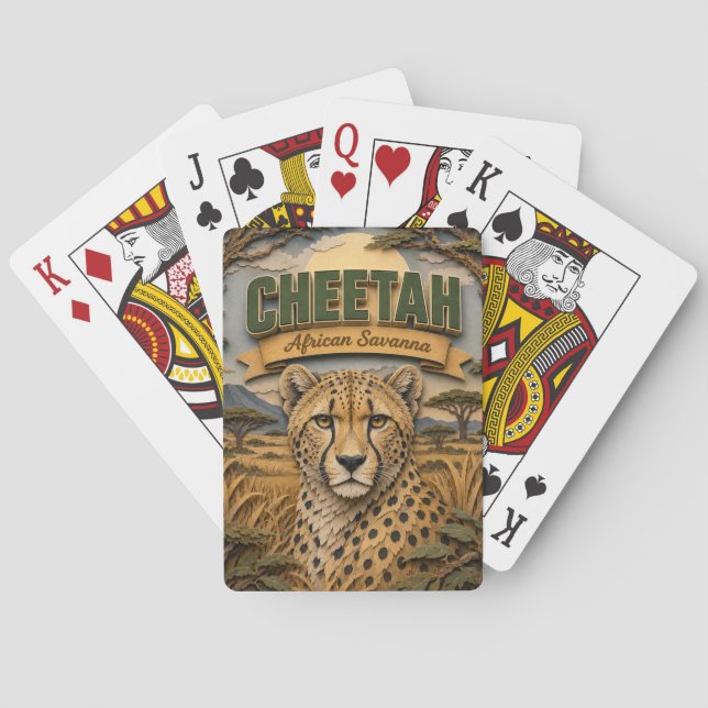 Cheetah African Savanna POPCUT Casinokort (Baksidan)