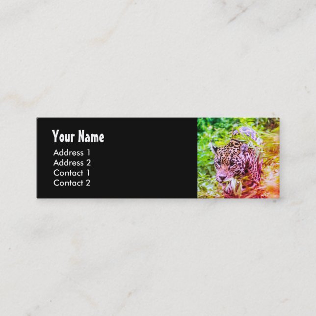 Cheetah Animal Funky Photo Mini Visitkort (Framsida)