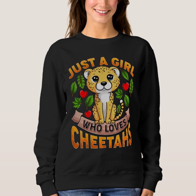 Cheetah Animal  Just A Girl Who Loves Cheetahs T Shirt (Framsida)