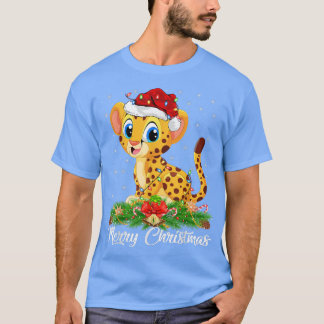 Cheetah Animal Lover Matching Santa Hat Cheetah Ch T Shirt