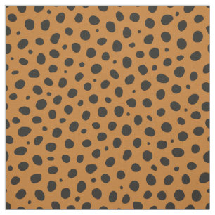 Cheetah Animal Mönster Black Orange Polka dots Tyg
