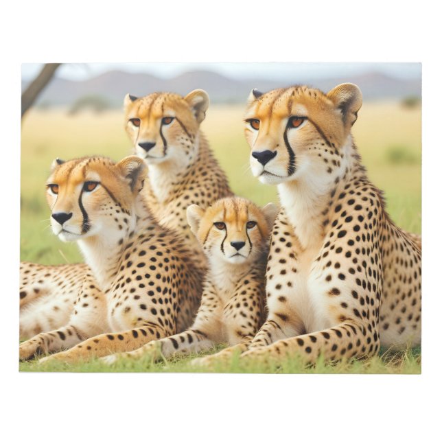 Cheetah Animal Nature Wildlife Affection Caring Anteckningsblock (Framsida)