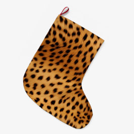 Cheetah Animal Päls Stor Julstrumpa
