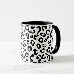 Cheetah Animal Print i svartvitt Mugg