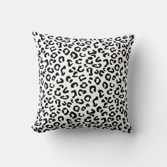 Cheetah Animal Print in Black and White Kudde (Framsida)