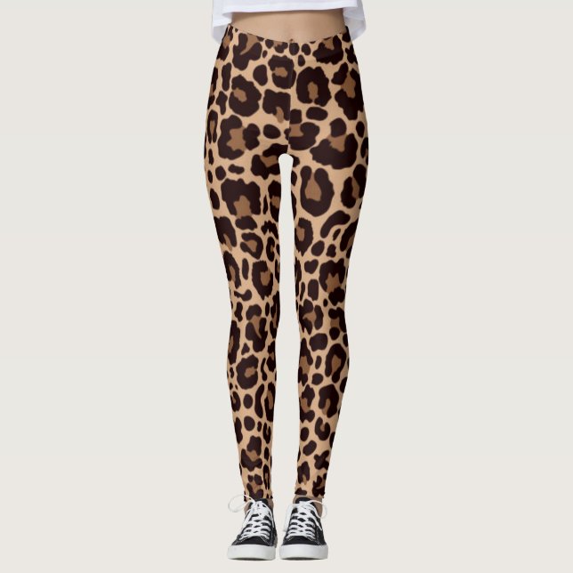 Cheetah Animal Print Leopard Safari Trendig Leggings (Framsida)