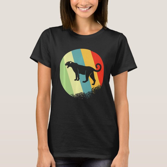 Cheetah Animal Round med Retro Färg T Shirt (Framsida)