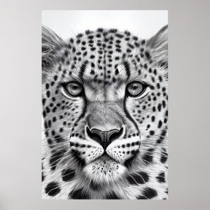 Cheetah Animal Vild Nature Illustration Line Epic Poster