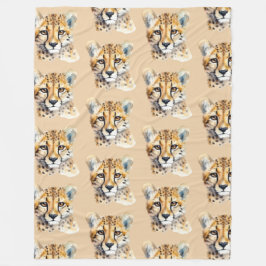 Cheetah Ansikte Fleecefilt