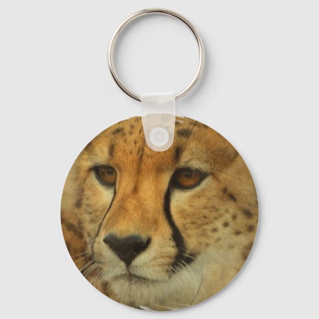 Cheetah Ansikte Keychain Nyckelring (Framsida)